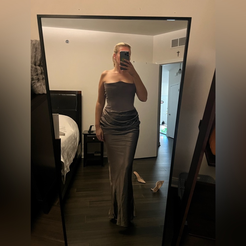 House of Cb ‘Persephone’ Smoke Strapless Corset Maxi Dress - Picture 4 of 9